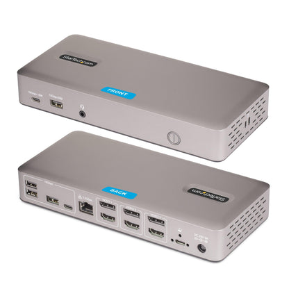 StarTech USB-C Docking Station (USB4), Triple 4K 60Hz Monitors, Up to 100W Laptop Charging, 2.5GbE, Driverless, Not macOS Compatible