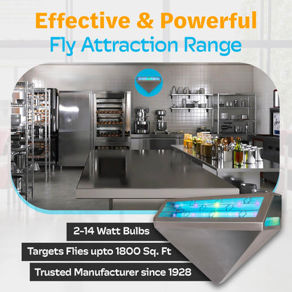 Gardner WS-95 Indoor Fly Trap with Proprietary LED, Decorative Wall Sconce Fly Light -40,000 Hour Rated Bulb, No Zap and Smell, Built to Last for Restaurants and Cafes, Made in USA for Commercial Use