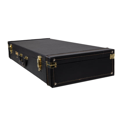 Crossrock Hard-Shell Wooden Case fits F-style Mandola-Stainless Steel Latches, Sponge Lining, Metal Feet, Storage Space - Black (CRW620MLBK-R)