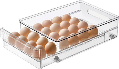 Vacane Egg Holder - 24 Capacity BPA-Free Refrigerator Organizer with Non-Slip Pads | Space-Saving Design