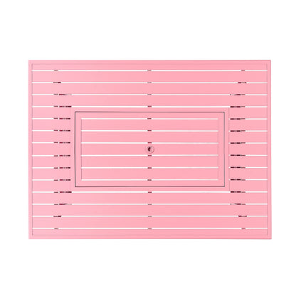 Oakland Living Rectangular 48 in. x 36 in. Aluminum Propane Fire Pit Table, Glass Beads, Two Covers, Lid, 57,000 BTUs in Pink Finish