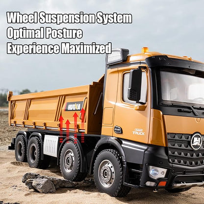 RC Dump Truck Toy 1:14 Scale 12 Channels Heavy RC Dump Truck 4WD Remote Control Construction Crawler with 6KG+ Load Full Suspension Lights/Sounds Gifts Ideas for Adults or Teens Age 15+