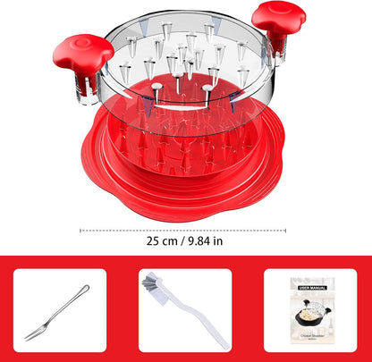 SURETIVIAN Chicken Shredder - Ergonomic Large Meat Shredder Tool with Brush & Fork | BPA-Free, Red