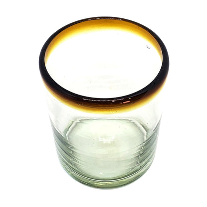 MexHandcraft Amber Rim 10 oz Tumblers (set of 6), Recycled Glass, Lead-free, Toxin-Free (Tumbler)