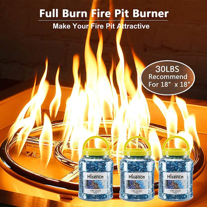 Hisencn Fire Pit Burner Ring Kit 24 Inch, 304 Stainless Steel Fire Pit Insert Round with Spark Ignition and Propane Hose Kit for Indoor or Outdoor Fire Table, LP and Propane Gas Fire Pits