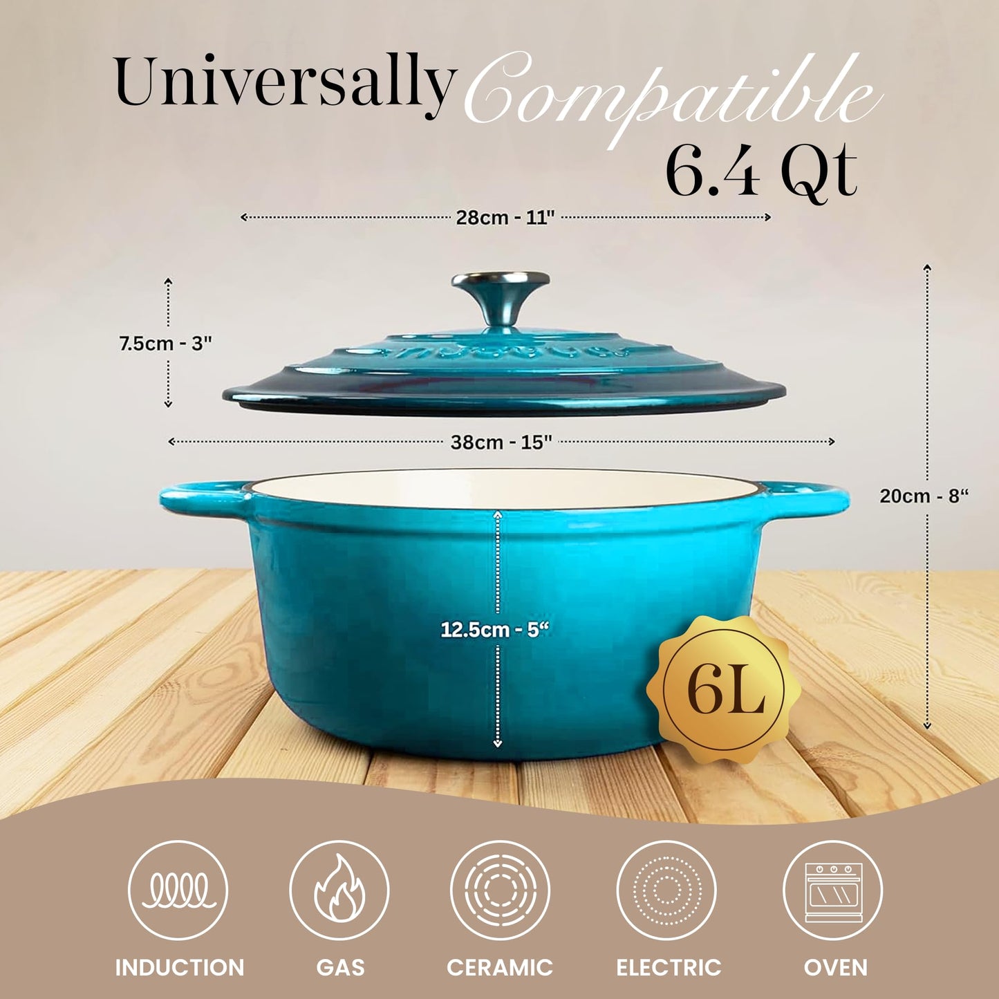 Nuovva Enamelled Cast Iron Cookware Bundle – Dutch Oven Pot with Lid, Casserole Dish & Bread Loaf Pan – Premium Ovenproof Cookware Set for Baking, Roasting & Everyday Cooking