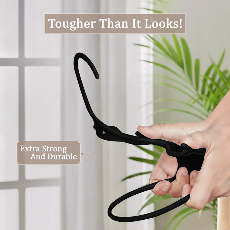 Utopia Home Plastic Hangers 20 Pack - Perfect Space Saving Clothes Hanger - Durable and Strong - Perfect Closet Organizers with Shoulder Grooves (Black)