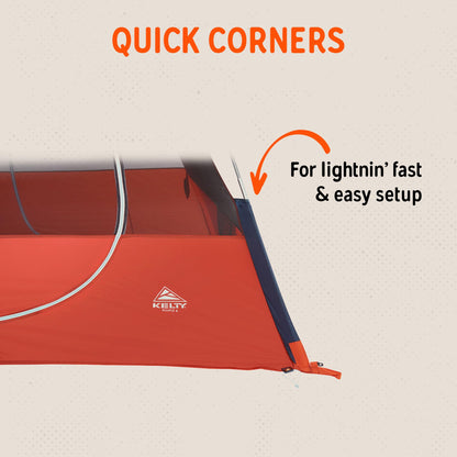 Kelty Rumpus Car Camping Tent – 4 or 6 Person Capacity, Huge Vestibule, Tall Free Standing Shelter for Tailgating, Overlanding, Camping, 2023 (6 Person)
