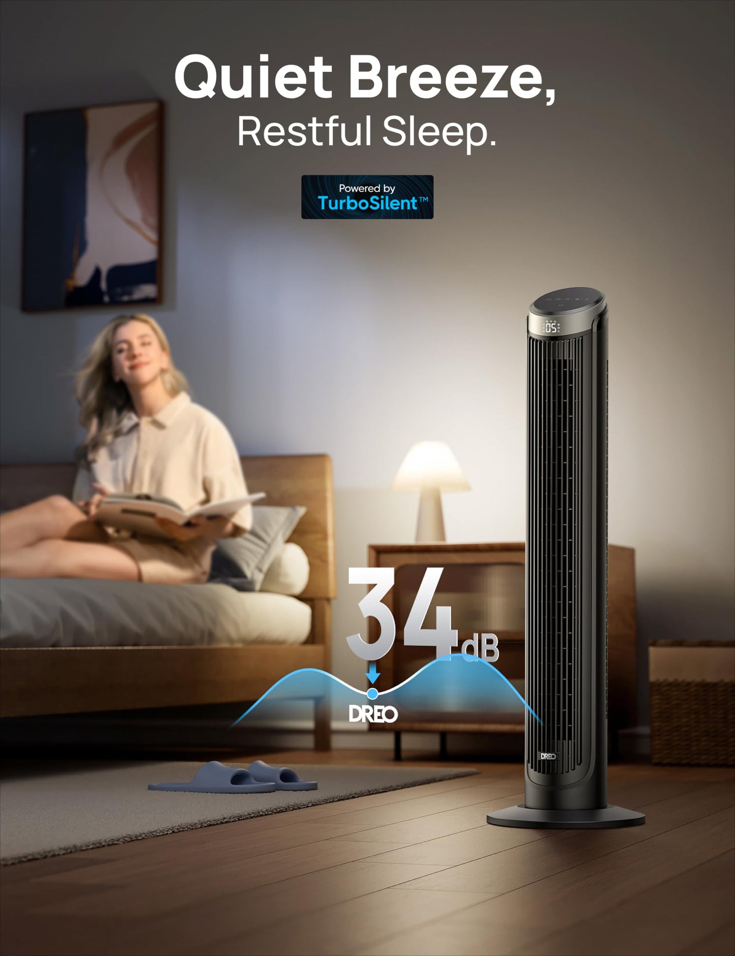 Dreo Smart Tower and Air Circulator Fans Bundle, 90° Oscillating Quiet Bladeless Room Fan with Remote and 13" Table Fan with Remote