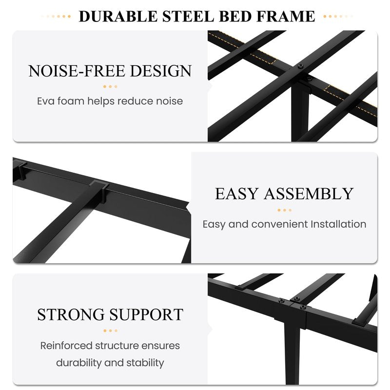 SHA CERLIN Twin Size Bed Frame for Kids,Metal Bed Frame with Butterfly Pattern Design Headboard and Footboard,No Box Spring Needed,Easy Assembly,Black