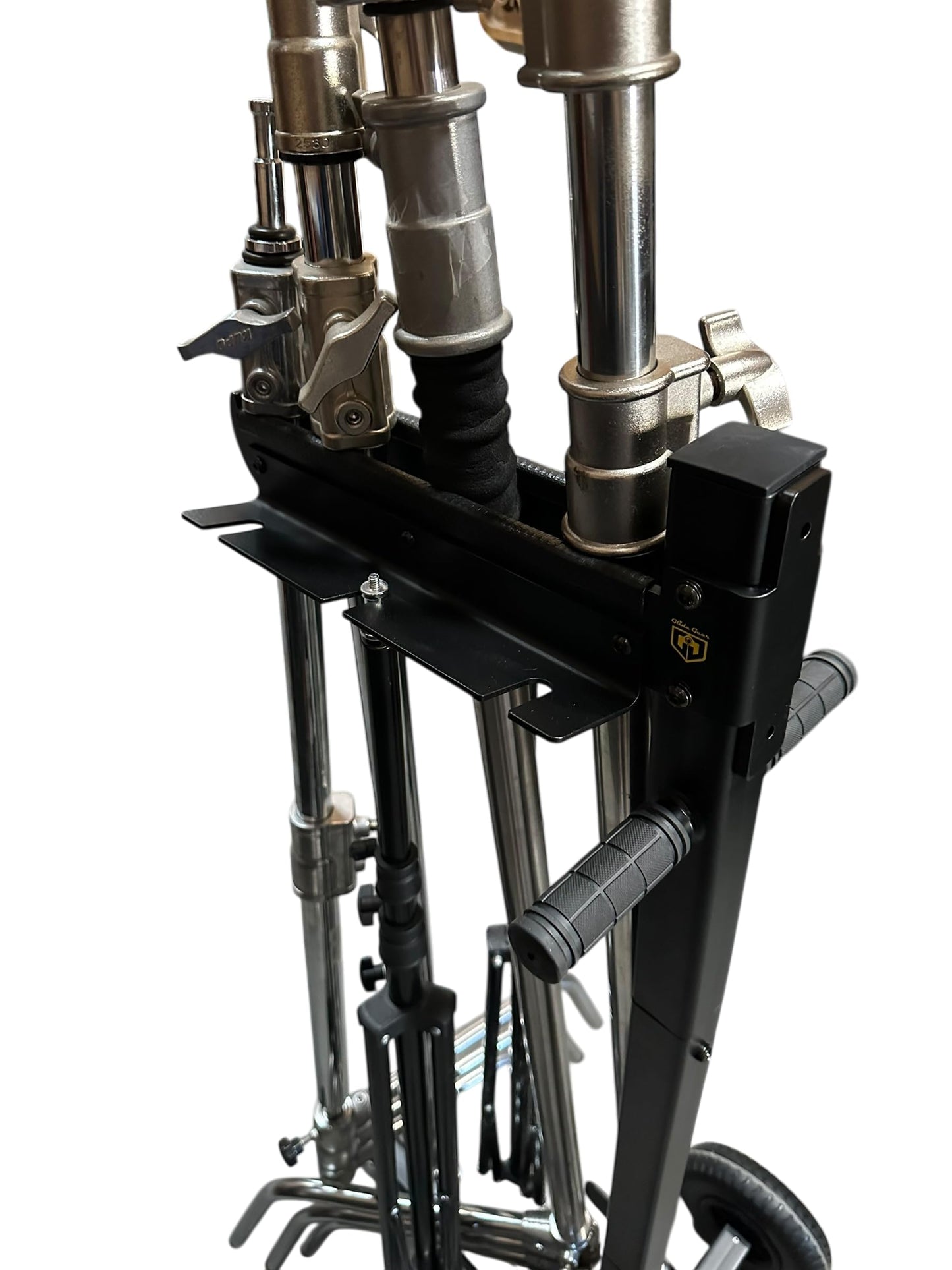 Glide Gear LSH 100 C-Stand Cart – Portable Studio Storage – Holds 6+ Stands, 8.5" Wheels, Wall-Mount Bracket, Steel Build