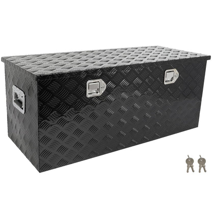 SCITOO 44 Inch Aluminum Heavy Duty Truck Bed Tool Box,Diamond Plate Crossover Storage for Most Full Size Pickups,Lockable Weatherproof Chest,Fits 44" Truck Beds,Easy Access to Load and Unload