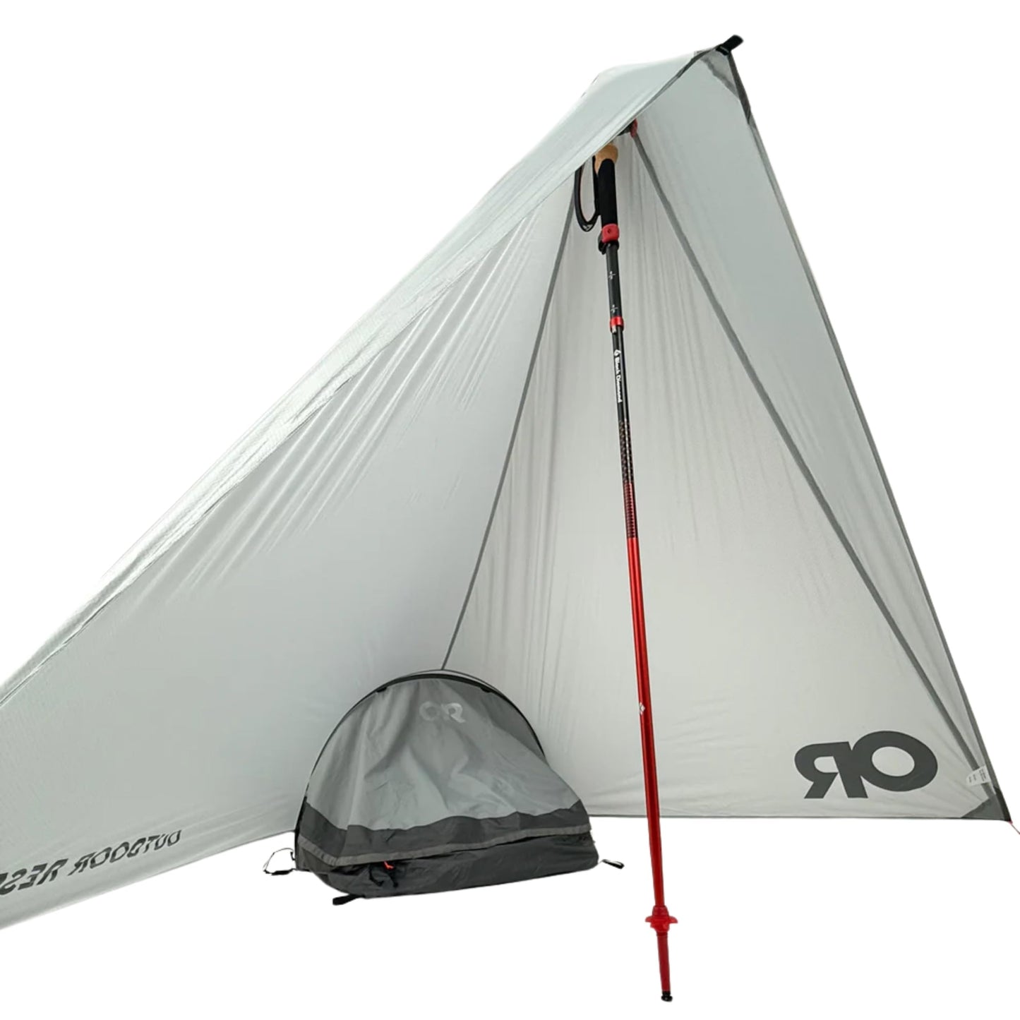 Outdoor Research Helium UL Vestibule | Extra Headspace for Helium UL Bivy, Waterproof, 1 Trekking Pole Setup, Stakes Included, Pebble, One Size