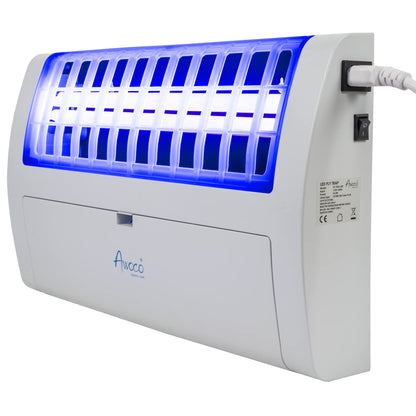 Awoco LED 13W 100V-240V Wall Mount Sticky Fly Trap Lamp for Capturing Flies, Mosquitoes, Moths and Flying Insects (Fly Trap + 6 Glue Boards)