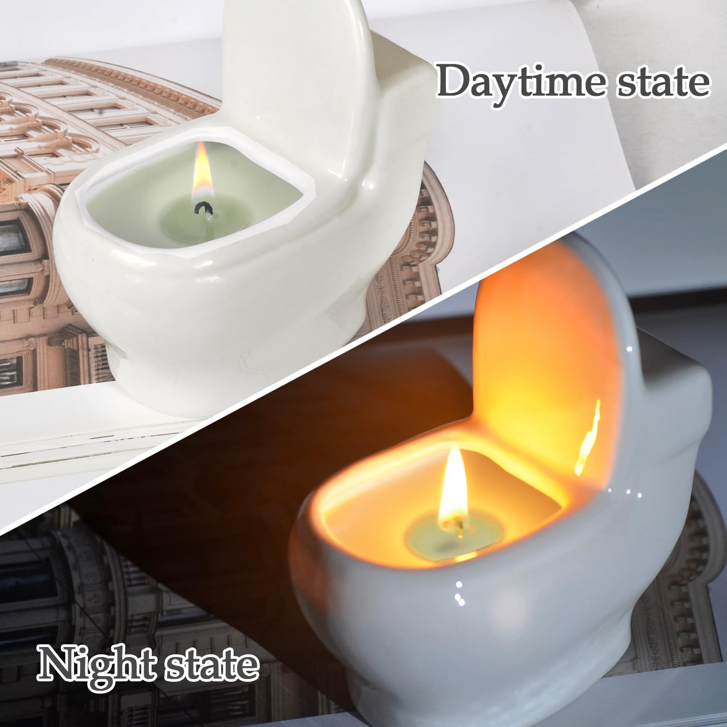 Toilet Shaped Scented Candles,Funny Gag Gift for Women & Men,Lemon Fragrance Aromatherapy Candle is 6 Ounces, Burns for Over 42 Hours,Unique Candles for White Elephant Party,Birthday Prank