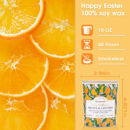 Citrus Candle,Orange & Lavender Scented Candles,Summer Candles for Home & Kitchen,Soy Wax Scented Candle,10oz