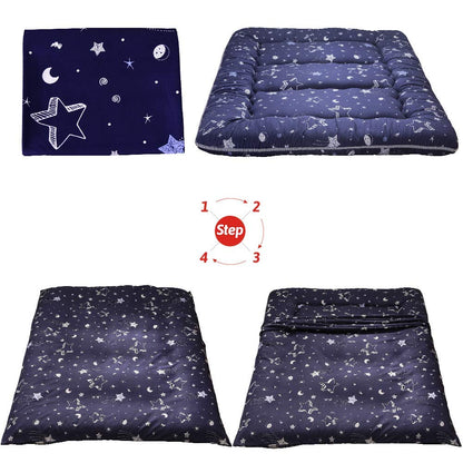 MAXYOYO Navy Star Futon Mattress Japanese Tatami Mat Foldable Futon Portable Camping Mattress Kids Sleeping Pad Floor Couch, Full