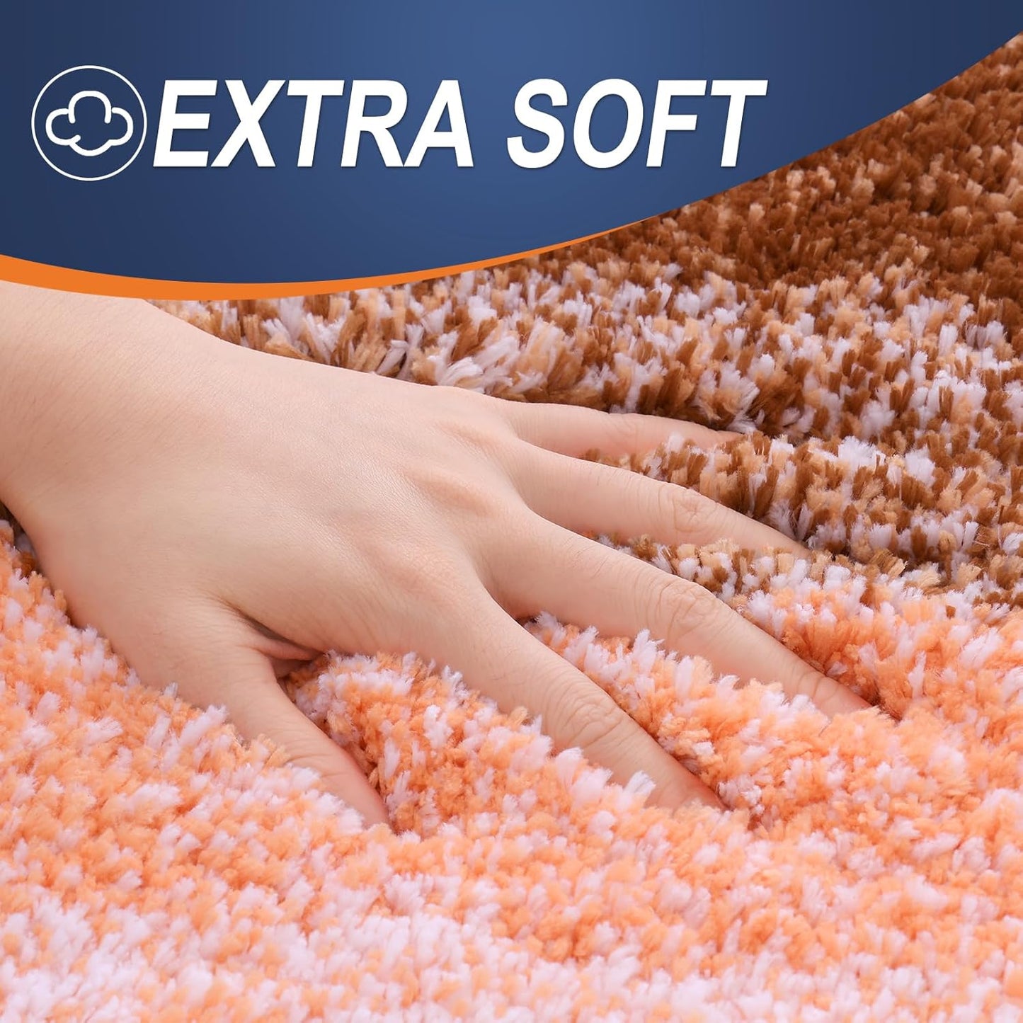OLANLY Bathroom Runner Rug - Extra Soft Microfiber Mat 70x24 | Quick Dry & Washable, Orange