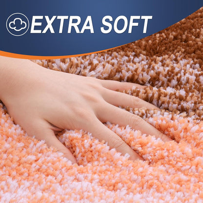 OLANLY Large Bathroom Rug Mat - Extra Soft Microfiber, Quick Dry & Machine Washable | 45x27, Orange
