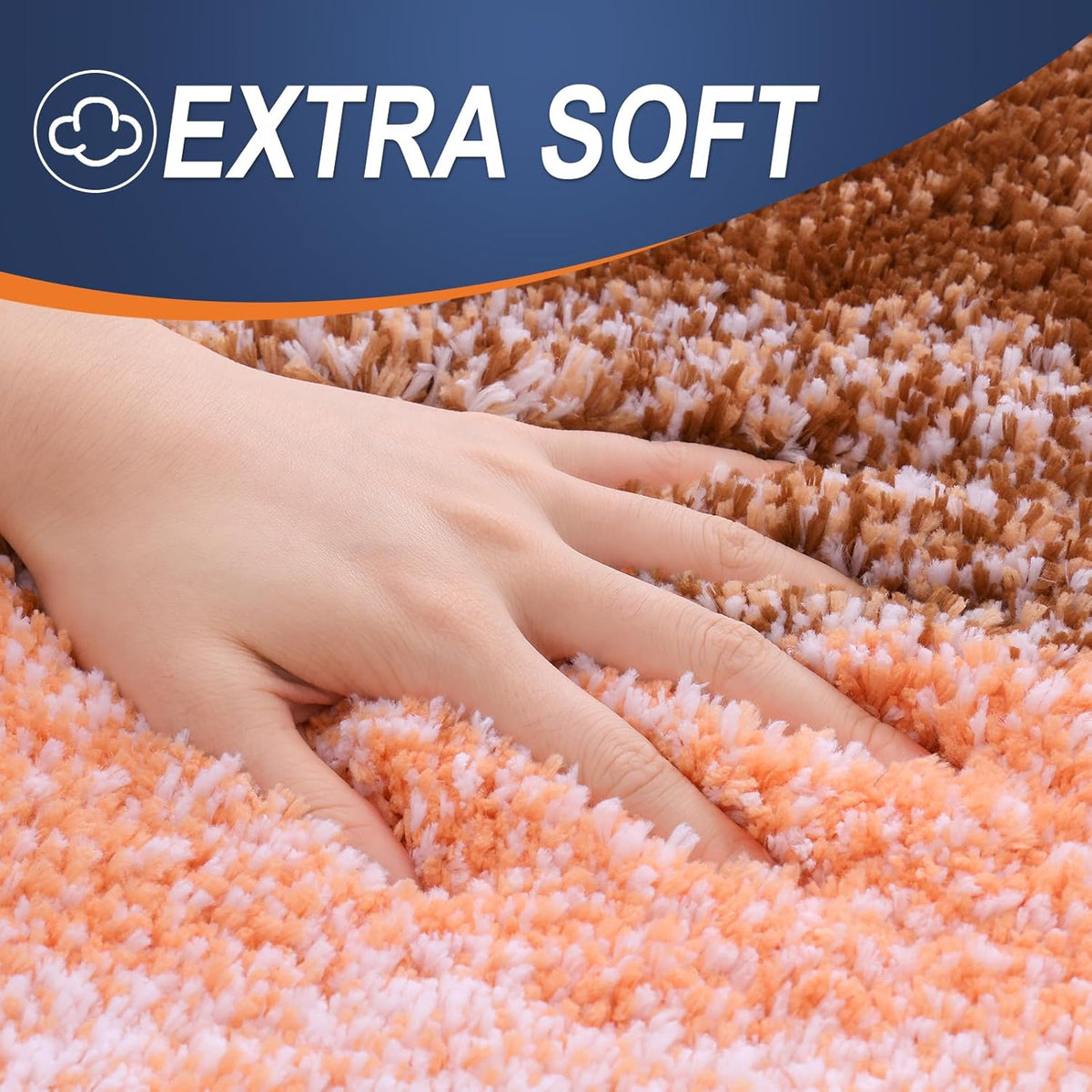 OLANLY Bathroom Runner Rug Mat - Extra Soft Microfiber, Quick Dry & Washable | 70x24 Inches, Orange