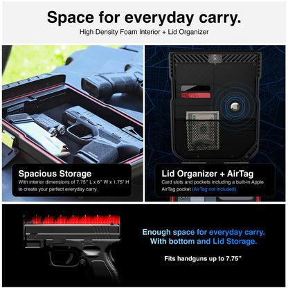 VAULTEK LifePod 10 Compact Lockable Weather Resistant Portable Case with Built-In Lock, Backlit Keypad, Steel Security Cable, & TSA Compliant (Covert Black)