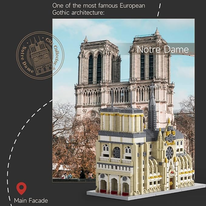 Micro Mini Notre Dame Cathedral Building Block Set Famous Architecture 2908 Pieces Gifts for Kids and Adults