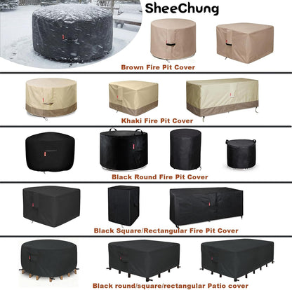 SheeChung Outdoor Furniture Cover - Waterproof Square 74" L x 74" W x 28" H - Durable Patio Protection