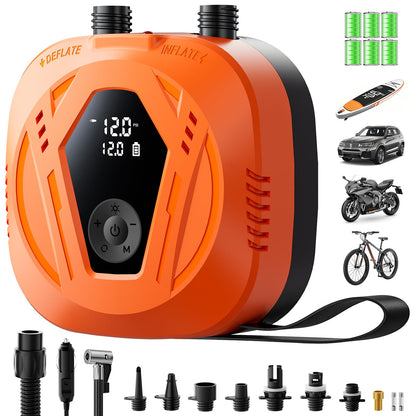 50PSI Paddle Board Electric Pump, Portable Rechargeable SUP Pump with Automatic Power-Off and Deflation Functions, Suitable for Stand up Paddle Boards, Car Tires, Inflatable Boats, and Kayaks
