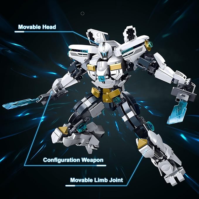 Mech Robot Building Sets Easter 561 PCS Transforming Mecha Robot Model Kit Creative Building Display Gift Christmas Birthday Ages 14+