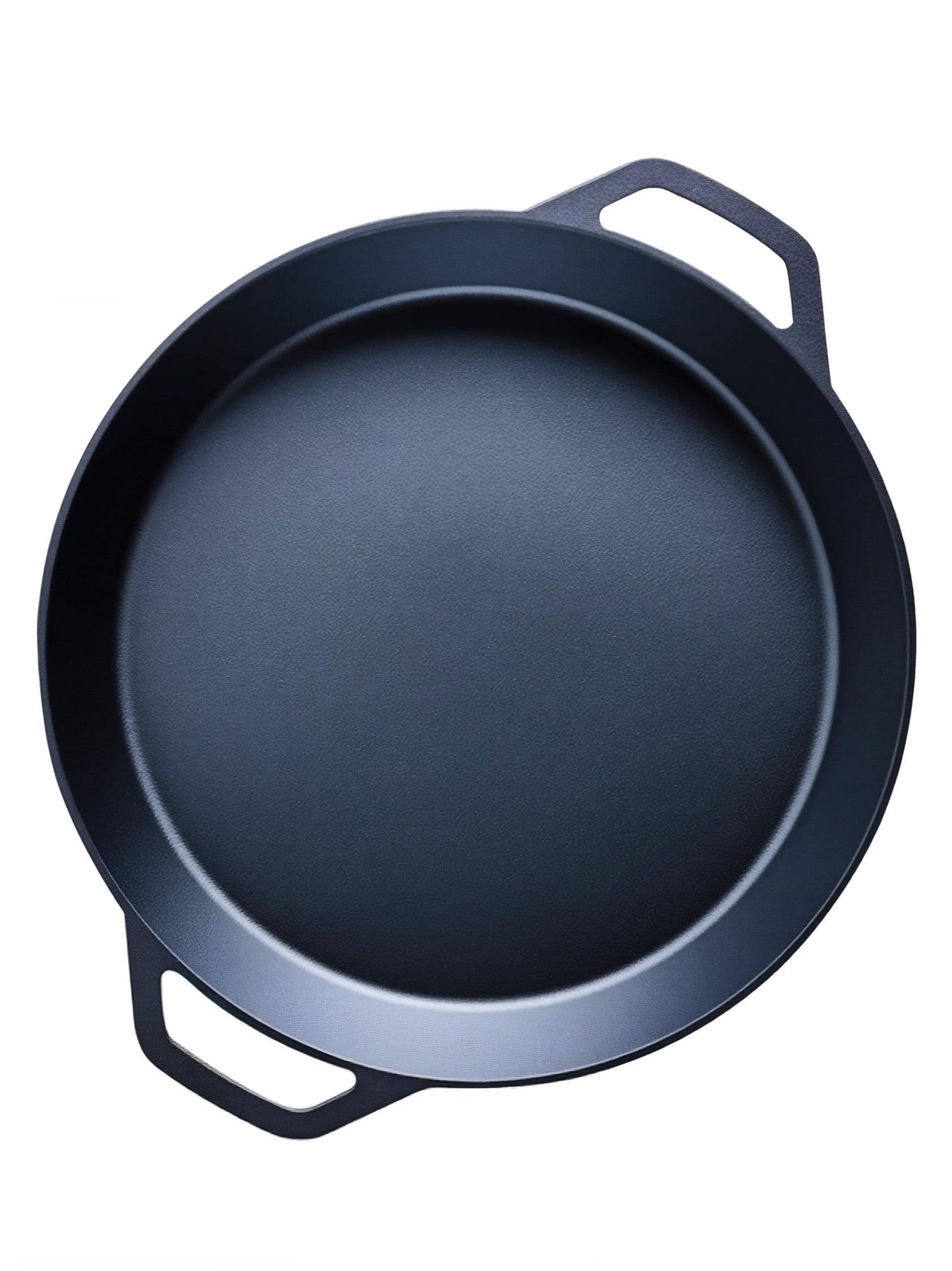LI-GELISI 24-inch cast iron frying pan with dual auxiliary handles, nitrogen-treated for rust resistance, suitable for stoves/grills/campfires, heavy-duty outdoor cooking pan