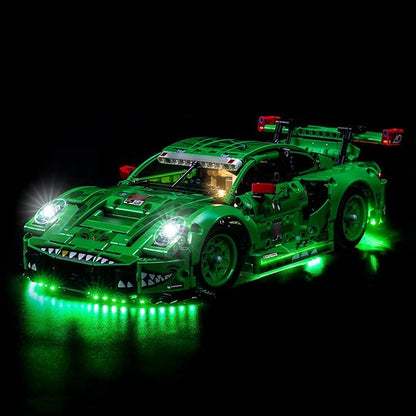 Upgraded Led Light Kit Compatible with Lego Porsche 911 GT3 R Rexy AO Racing Car Building Set Lights Decoration Compatible with Lego 42224 Best Gifts for Adults (Model Not Included)