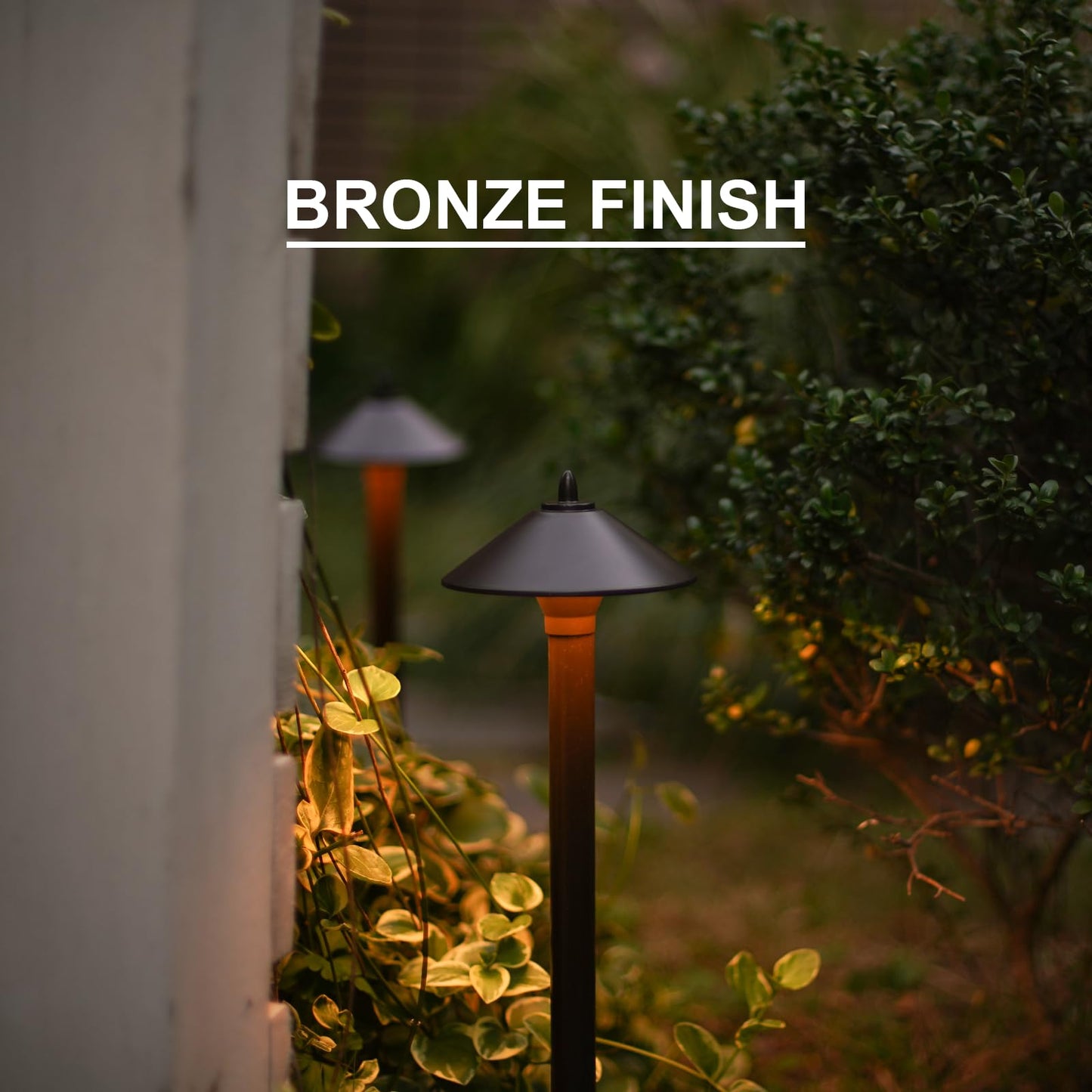 GOODSMANN Landscape Lighting Outdoor Low Voltage Landscape Lighting Kits 8PK Pathway Lights Wired 10W 25 Lumen 2700K Warm White Metal 12V Bronze Electric Sidewalk Walkway Lights with Cable Connectors