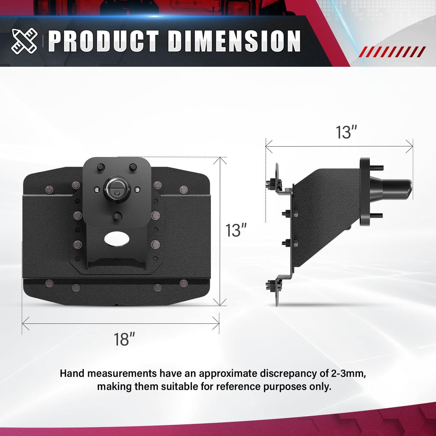 EYOUHZ Oversize Spare Tire Mount Carrier up to 40 inches Compatible with 2018-2026 Jeep Wrangler JL JLU with a Rear-View Camera Slot (Camera not Included) Heavy Duty Rear Wheel Bracket