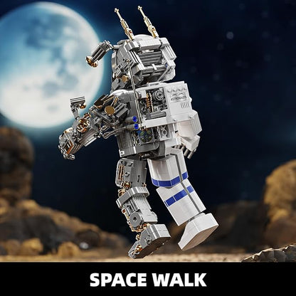 Space Astronaut Building Block Set860Pcs Spaceman Building Toys with Display Stand Cool Translucent Design Collection for Home Office Decor Christmas Birthday Gift for Adults&amp Boys Age 8-12