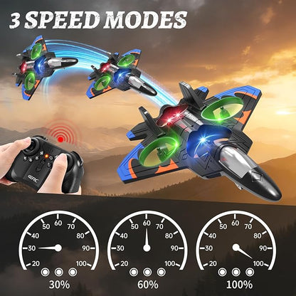 Foam Remote Control Airplanes with 3 Batteries RC Planes for Kids Adults 8-16 RC Airplane Fighter Jet with Light 360° Flip Fighter Jet Toys Stunt Roll Airplane Toy Gifts for Kids Boys
