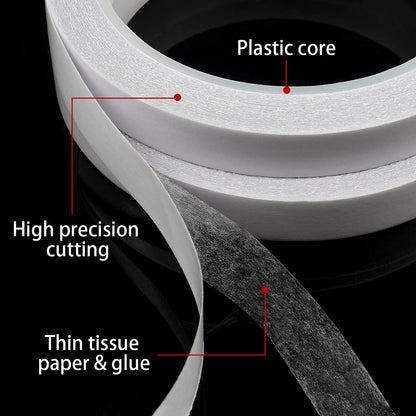 Lazydrop Double Sided Tape for Crafts Gifts Arts Photography Scrapbooking Tear-by-Hand,Paper Backing 1/2 Inch (11 Rolls)