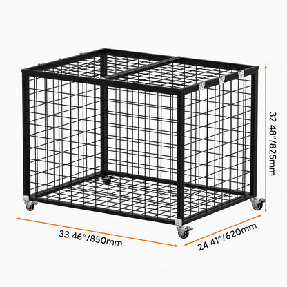 RCZSCBK Sports Ball Storage Cart, Lockable Ball Cart with Double Lid,Ball Rack with Wheels,Rolling Sports Ball Storage Cart is Suitable for Gyms, Schools, Clubs, Indoor and Outdoor Basketball Storage