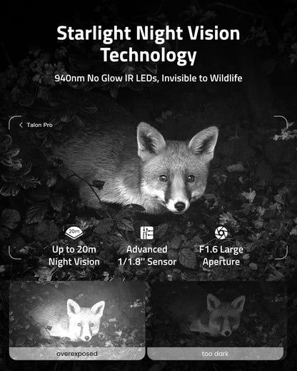 CAMOVUE True 4K 4G LTE Cellular Hunting Camera Outdoor+Battery Pack+64G SD Card, 0.2s Trigger Speed, Game or Trail Camera with GPS, Non-Glow IR Night Vision, SIM Card, Motion Capture, Talon Pro Kit