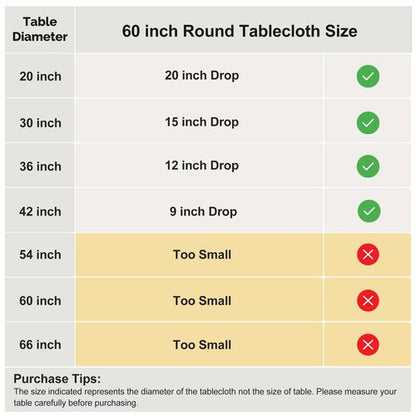 joybest 6 Pack Round Tablecloths - 60 Inches in Diameter White Table Cloth Fit 20 to 42 Inches Tables, Washable Polyester Fabric Table Cover for Dining, Buffet Party, Wedding
