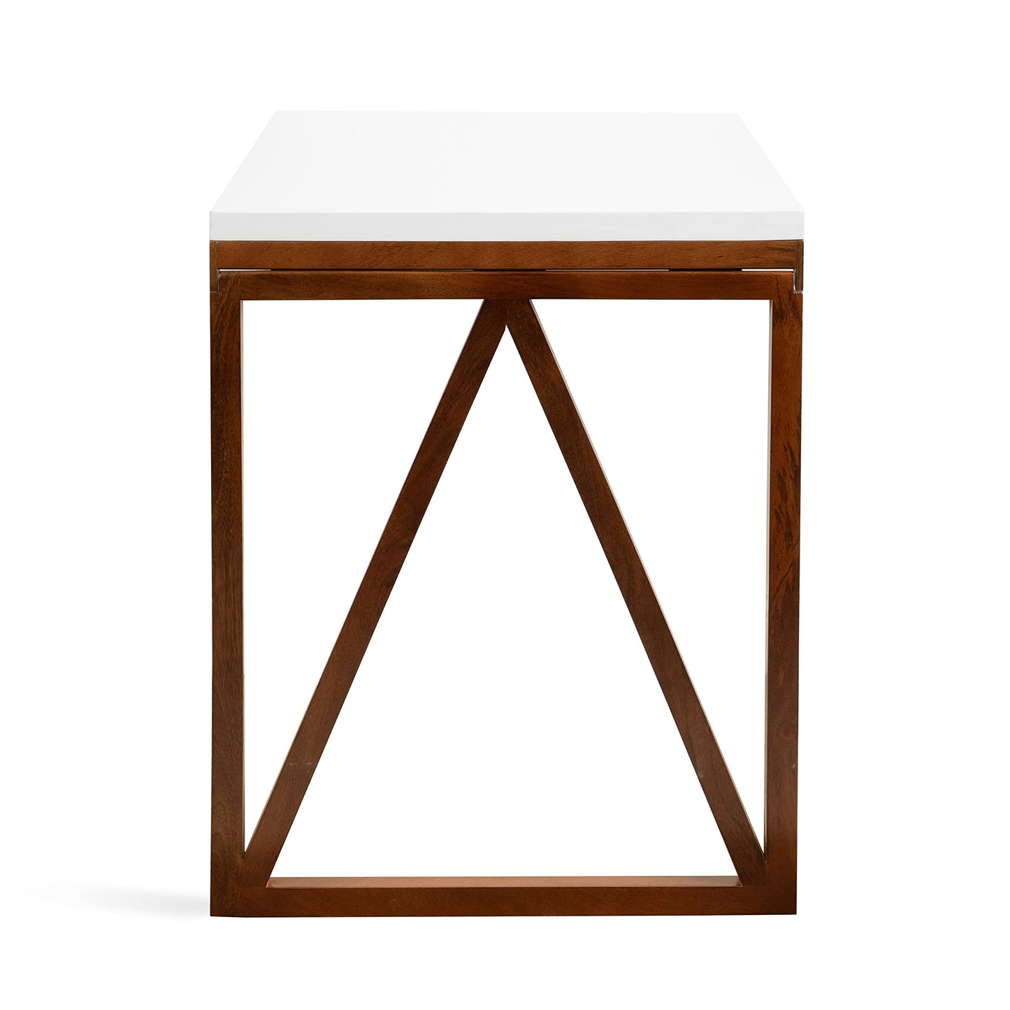 Kate and Laurel Kaya Modern Wall-Mounted Folding Table, 24 x 33 x 31, White and Walnut, Space-Saving Versatile Table with Folding Design for Dining Room or Home Office Decor