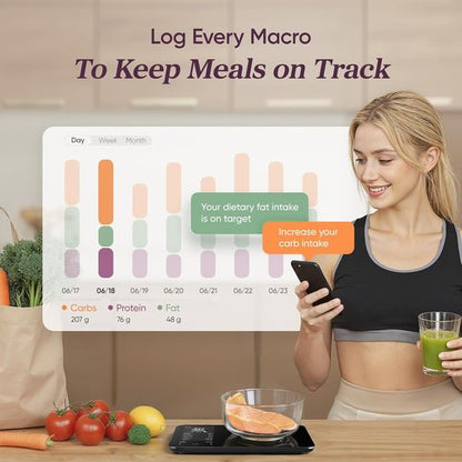 Cosori Smart Food Kitchen Scale - Nutritional Calculator & AI Scan App | 11 lb / 5 kg Capacity