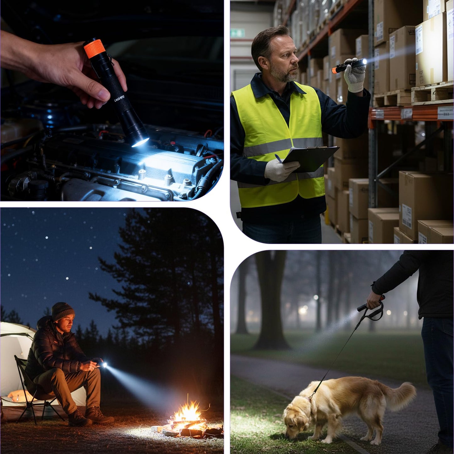 KunHe 180 Lumen LED Portable Rechargeable Pen Flashlight 20-Pack Waterproof Pocket Flash Light Single Mode Easy to Use with Clip Suitable for Inspection Camping and Daily Use