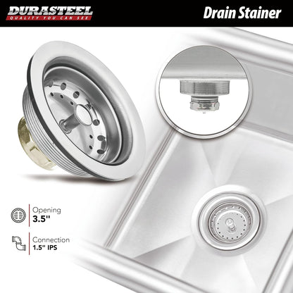 DuraSteel 304 Commercial Stainless Steel Utility Sink - 15 Inch Tub Freestanding Prep Kitchen Sink - NSF Hand Wash Station for Kitchen Sinks, Outdoor, Laundry Room, Garage Slop Small Kitchenette