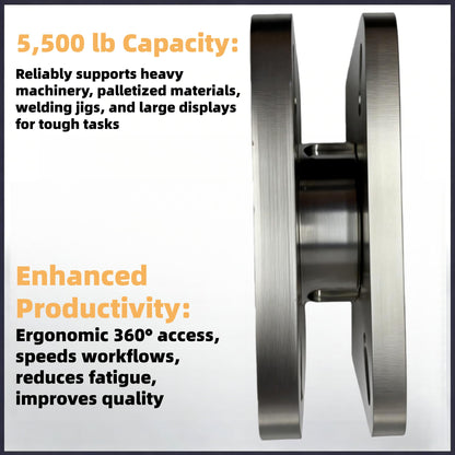 BoCID Heavy Duty Bearing Plate Turntable 5,500 Lb Rating Greaseablle, Kingpinless Design, for Workstations & Displays Industrial Ball Bearing Turntable Swivel Plate 6.3"x4.53"
