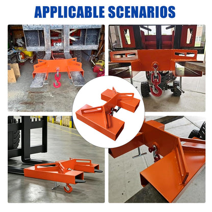 FAYUWUOX 3T/6600LBS Forklift Mobile Crane, Truss Jib Boom Hoist with 2 Hooks, Heavy Duty Forklift Extension Attachment