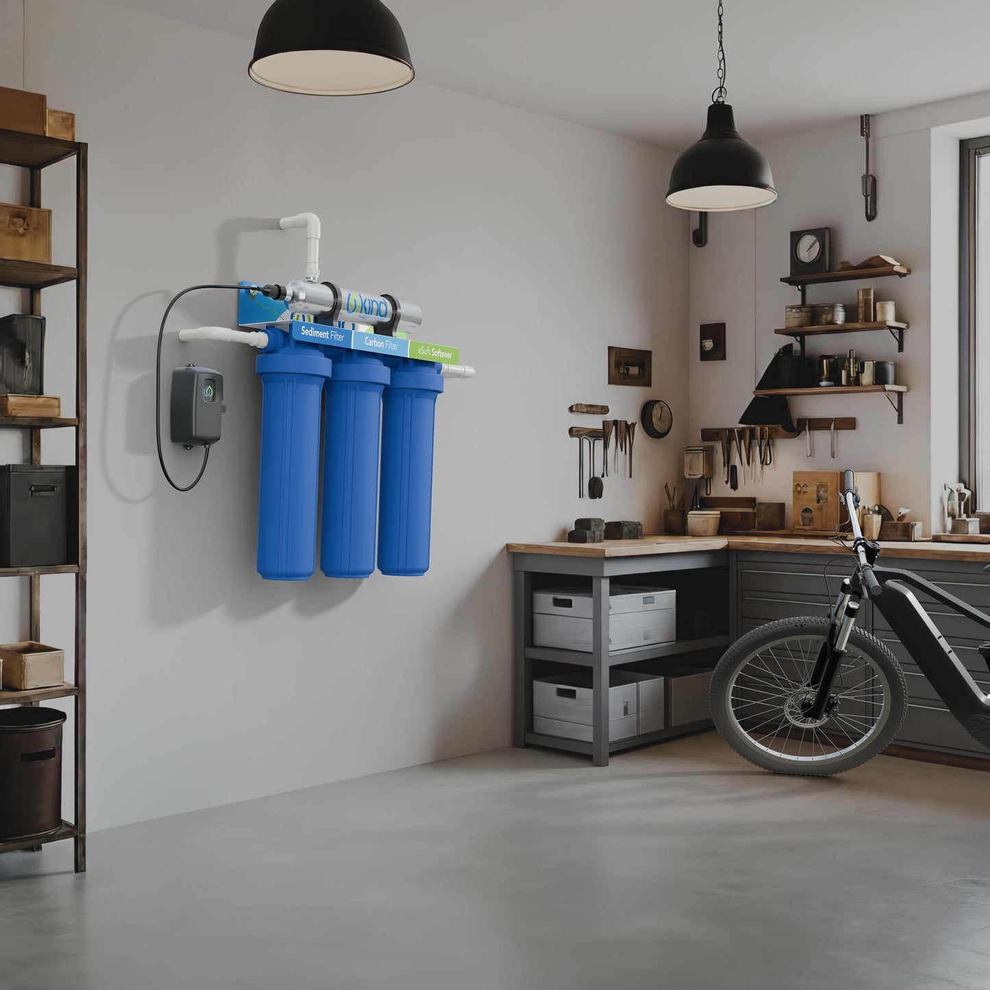 Kind Water Systems E-3000UV Whole House Salt-Free Water Softener & Filter Combo with UV