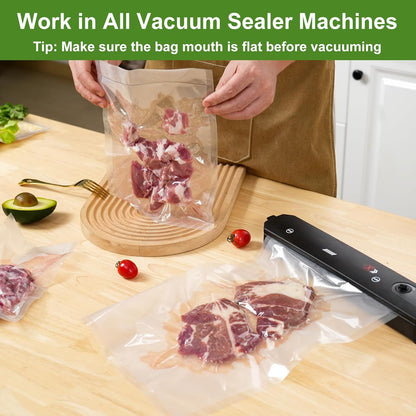 Vacuum Sealer Bags - 150 Precut Food Saver Bags | BPA Free, Puncture Resistant, Meal Prep Sizes