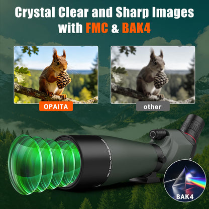 opaita 25-75x80 Spotting Scope for Target Shooting - HD Waterproof Scope for Hunting Bird Watching Wildlife Observation - High Powered Spotter Scope with BAK4 Prism Tripod & Phone Adapter