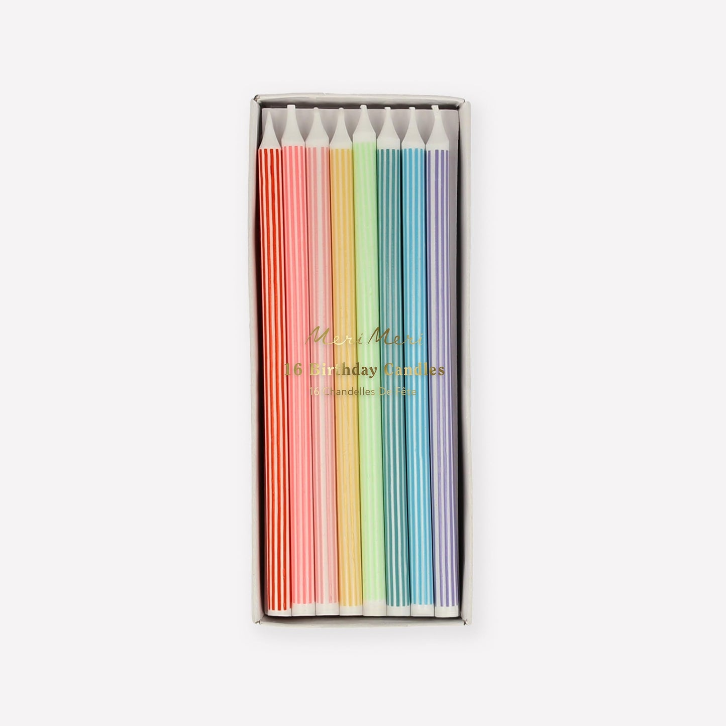 Meri Meri Happy Birthday Candles for Cake (Pack of 16), 2 Sizes of Birthday Cake Candles, Unscented, Meri Meri Candles