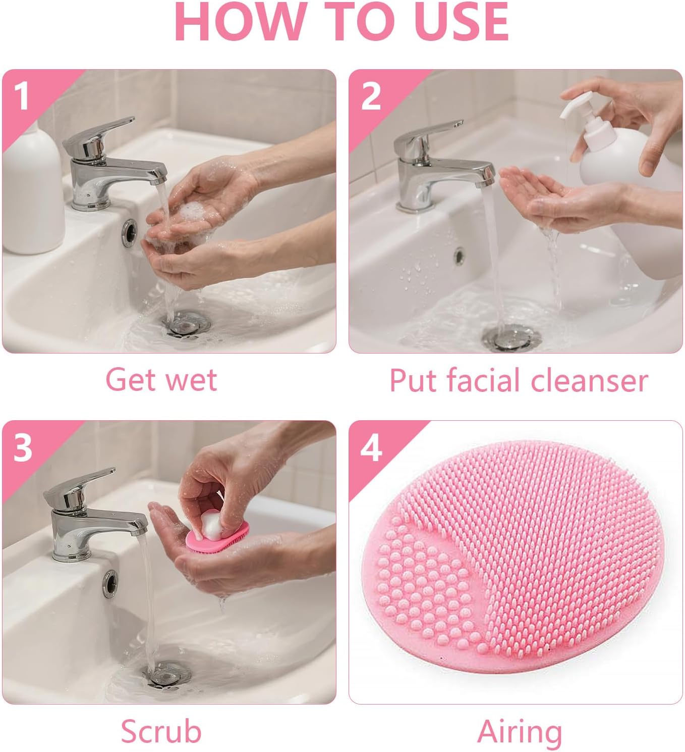 MCIGICM 20PCS Face Scrubber,Silicone Facial Cleansing Brush Face Exfoliator Pads Face Scrub Brush for Skin Facial Scrubber Facial Cleanser Brush